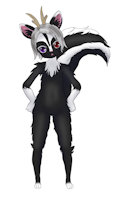 Mi fursona by Puppyslimyfox - male, skunk, diaperfur