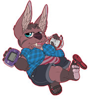 Faustin Krusinger by RathMutatio - cub, male, fat, paws, blood, vampire, young, breast, clothing, intersex, gameboy advance, stermyn, faustin, faustin krusinger