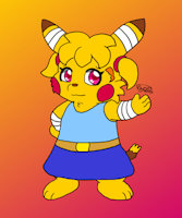 Kary the little cute pikachu by PlaymanRGS - cub, female, pokemon, scar, pikachu, burns