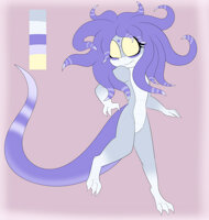 Cera Bella by caty64 - yellow, small, female, teen, purple, lizard, dominant, grey, college, punk, oc, rebel, adoptable, adopt, noncon, delinquent