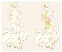 Atalanta by Moonchild1307 - equine, unicorn, transgender, mammal, intersex, blue eyes, white hair, white fur, prince albert, nipple piercings, nosering, cutie mark, multi penis, penis piercing, equine penis, intersex female, gold hair