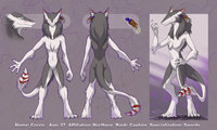 Corvis Shadowpaw by hyhlion - male, ref sheet, sergal