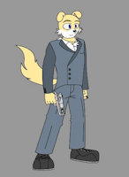 OC#71 - Branko Dover by EngineGear - male, original character, hitman, golden labrador