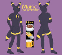 Mario ref by DarkestUmbreon - male, pokemon, food, ref, m/solo, umbreon, sfw, male/solo