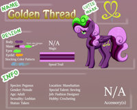 Golden Thread Reference Sheet by WetFox - female, reference sheet, oc, reference, mlp, pegasus, my little pony friendship is magic