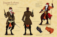 Jaqard leSang, Pirate Prince by LeChevalier - fox, male, muscle, pirates, pirate, scar, pistol, coat, gear, weapon, saber, scars, bandana, swashbuckler, jaqard lesang