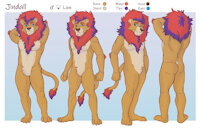 Jindall Ref Sheet by Gebji - male, lion, reference sheet, sfw
