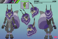 jack lion reference sheet commission by BardoEnKrisis - feline, male, lion, commission, hybrid, purple, reference sheet, lynx, furry, headshot, fullbody, sfw