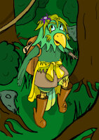 Erodi Mageroll, The Wingless Bird by Furodetan - male, eagle, bird, oc, boots, raincoat