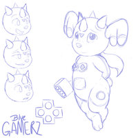 [Sketch] BlueGamerz by Bluepaw - male, net, ghost