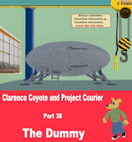 Clarence Coyote and Project Courier - The Dummy - Part 38 by moyomongoose - cub, male, teenager, coyote, car, police, fire, dummy, mischief, pit bull, highway, ambulance, add, femele, gas station, keywords..., new mexico, year 1960