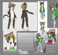 Sparks - Character Sheet by AvaBun - cat, male, dance, anthro, clean, casual, tuxedo, videogame, racing