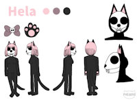 Hela - reference sheet by Marinyah - cat, female, reference sheet, character sheet, digital, design, character, sheet, ref, reference, skull, refsheet, digitalart, characterdesign, skullcat