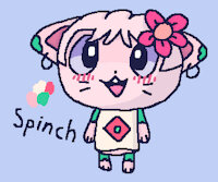 a first look of my oc, spinch by cerufiffy - female, oc, ms paint, fox/bunny