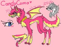 My feral fursona: Candycoma by xXbanterbasketXx - dog, female, pink, candy, things