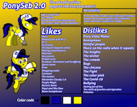 PonySeb 2.0's 2020 reference sheet by MrSGroupArts - reference sheet, stallion, pegasus pony, gradient background