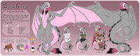 Cyra Grey ref sheet 2019 by Nerscyra - female, pet, monster, grey, hunter, fire, spider, sheet, ref, set, flame, reference, dragoness, hunting, gunner, familiar, tarantula, outfits, congalala, cyra