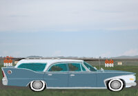 Arrival Near the Airport by moyomongoose - female, male, coyote, airport, airplanes, station wagon, new mexico, albuquerque, year 1960, watching airplanes
