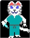 Athe Quest: Marten Day Sale by UnstableSable - female, long hair, ice, fairy, pixel, ermine, rpg, stoat, pixel art, white fur, dagger, sprite, sprites, gi, pixelart, female/solo, icicle, female solo, gray hair, sprite art, grey hair, ohrrpgce, ohr