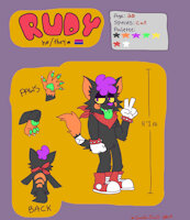 Rudy (2019) by Goshi - cat, furry, fursona, cartoony, refsheet, transgender male, nonbinary