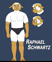Bonnie and CO: Raphael Schwartz reference sheet (update) by BonnieandCo - goat, ram, male, underwear, reference sheet, sheep, reference, raph, raphael, referencesheet, male/solo, bonnieandco