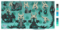 Nevrey reference sheet by Nowykowski7 - dragon, transformation, neutral, genderless, skull, slime, shapeshifter, transforming, morphing, shapeshifting, shape shifter, slime monster, diverse, imitator