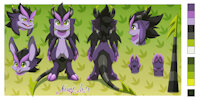 Kushiro reference sheet by Nowykowski7 - kemono, goat, male, rabbit, hybrid, imp, lamb, furry, horns, hooves, neutral, chimera, original character, airborne, male/solo, male solo, agender