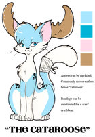 The Cataroose - Model Sheet by antlercat - cats, cat, feline, kitty, female, tail, blue, white, model, character, sheet, reference, bandage, cataroose, antlercat