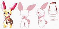 G.O.E Concept Art #1 "Chicka" by Bluebean - female, pokemon, plusle, concept art