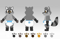 Tyke Cooney Reference Sheet by TykeCooney - babyfur, raccoon, male, diapers, diaperfur