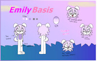 Emily ref by Netherkitty - dog, character sheet, character reference, samoyed, character ref, character design, non-binary, emilly