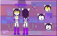 Character ref-- Pytheas by Netherkitty - cat, female, robot, character ref, pytheas