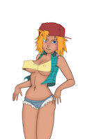 Skater girl Jessie by dullehan - female, teen, human, thong, skater, original character, skimpy clothing, dullehan