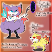 Siblings of Fire by MonsterousRabbit - female, male, pokemon, shiny pokemon, fennekin, braixen, shiny braixen, pokemon variant