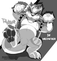 New Submission by Pawkyx3 - dragon, big, cat, feline, male, fat, paws, footpaws, bowser, super mario bros, inktober, meowser, kinktober, pawzzhky, pawtober