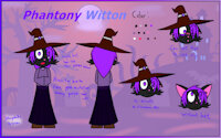 Halloween special character-- Phantony Witton by Netherkitty - cat, female, character ref, mage cat, phantony