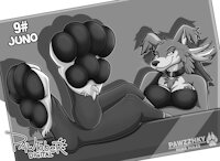 Juno Pawtober (SFW) by Pawkyx3 - boobs, female, wolf, sexy, paws, footpaws, pawpads, female domination, juno, paw fetish, inktober, kinktober, beastars, pawzzhky, pawtober