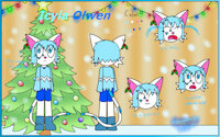Christmas special character-- Icyia Olwen by Netherkitty - cat, male, christmas, character design, mage cat, icyia