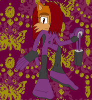 Roxana the Chipmunk by Fansofan - girl, female, teen, teenager, latex, young, sonic, assassin, oc, rodent, mobian, chipmunk, original character, sonic fan character, nunchucks, latex suit, young girl, skinny legs