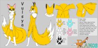 Vulsya Ref Sheet by Ranos - fox, girl, female, tail, tails, vixen, 3, three, antho, vulsya