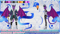 Sod Season 2 Reference Sheet by SodsPassionProjects - cat, male, hybrid, bat, reference sheet, heterochromia, cane, vest, top hat, hybrid species, purple fur, heterochromatic, waist coat, vtuber, envtuber, sod, furry vtuber, vtuberen, sod passion gaming, sods passion projects