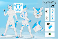 Reference - Anthro male - Fox by Icefumy - female, male, magic, arctic fox, reference