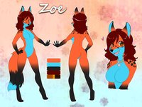 Zoe's Ref Sheet- By SpazzyKoneko by CorruptedWaffles - fox, female, sheet, ref, reference, siberian, domesticated
