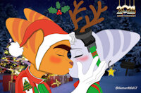 Ratchet x Rivet merry christmas by GamerAlfa117 - kissing, christmas, kiss, romance, costumes, romantic, ratchet, mistletoe, christmas tree, male/female, santa hat, christmas lights, merry christmas, lombaxes, rivet, ratchet and clank, christmas gift, ratchetandclank, christmas hat, merrychristmas, romantic couple, christmas 2021, ratchetxrivet, ratchet x rivet, christmas costumes, rivchet