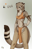 Una by LordOfTheTroglodytes - feline, female, chaps, sexy, character sheet, tribal, loincloth, character, badass, scout, extinct, female solo, paleo, american cheetah, miracinonyx