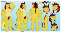 Warez Updated Ref Sheet by Gebji - dragon, male, buff, fluffy