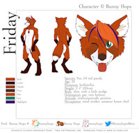 Friday Ref Sheet by Bunnyhops - red, fox, male, reference sheet, ref sheet