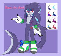Razor the Shark by LilCrazyBat - reference sheet, shark, sonic the hedgehog, great white shark