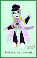 E-114: Ella the Dragonfly by metalzaki - female, hat, dominatrix, robot, oc, mobian, sfw, dragonfly, sonic oc, metalzaki, ella the dragonfly