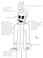 Murderer ref sheet by Bezhound372 - male, demon, monster, creature, murderer